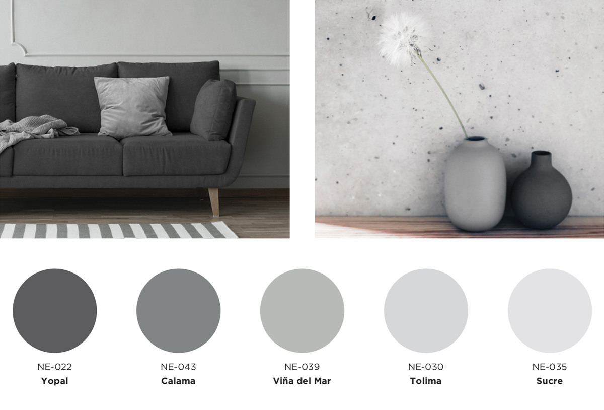 Colores grises, nombres de los tonos de Gris, combinaciones - Casa